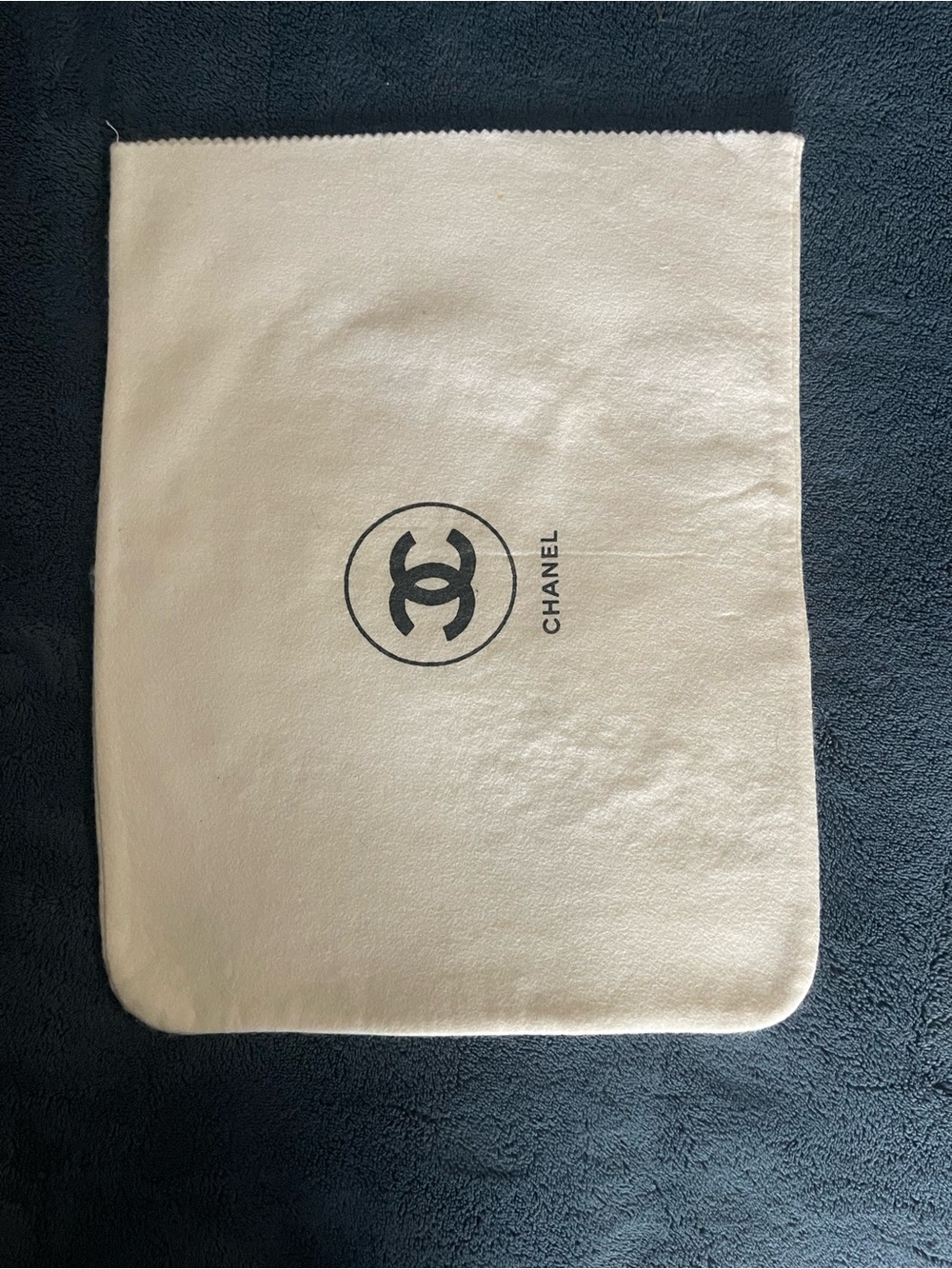 CHANEL Original Logo Dust Bag With Black Emblem